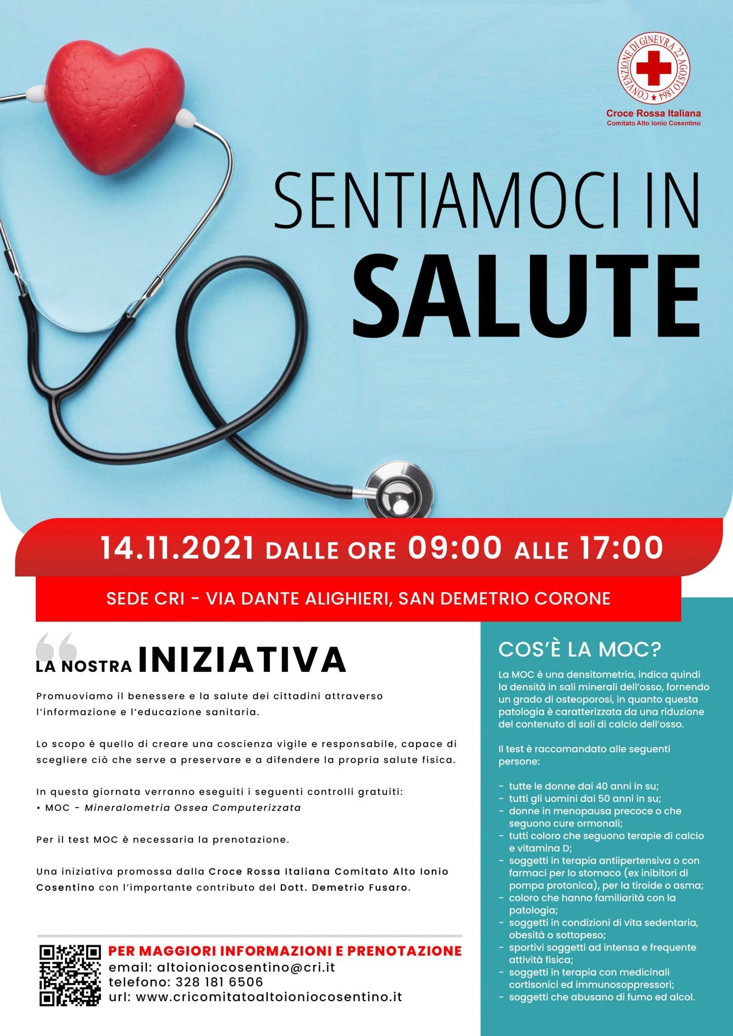 Sentiamoci in salute - Manifesto - San Demetrio Corone 14 novembre 2021