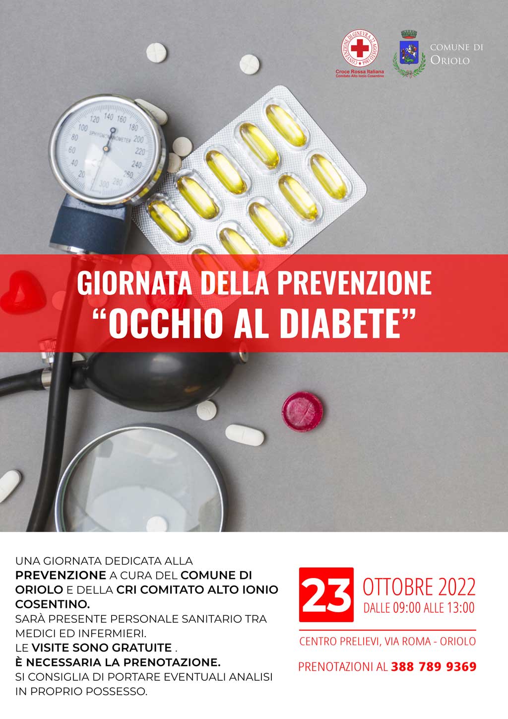 Giornata della Prevenzione "Occhio al diabete" - Oriolo