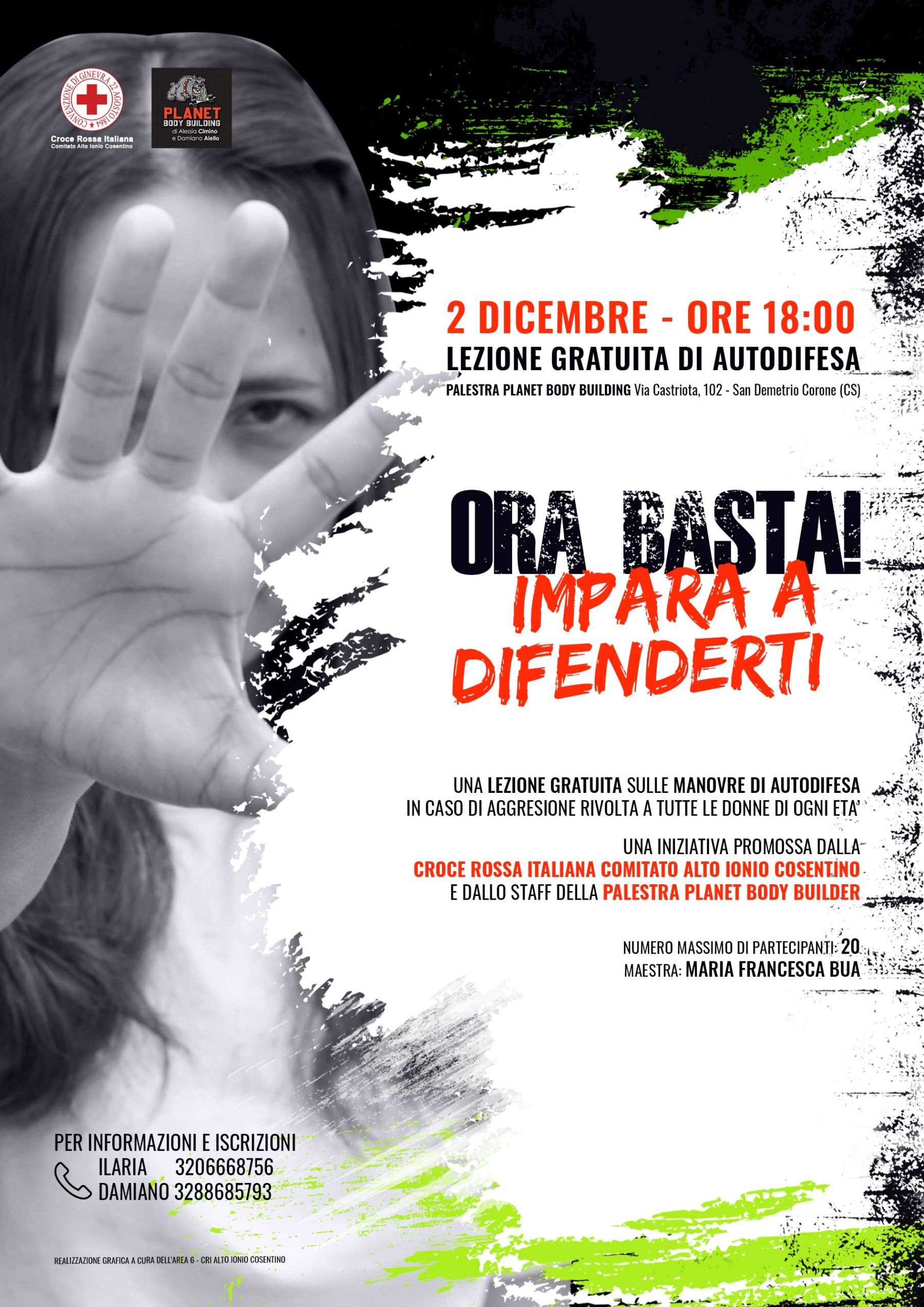 Ora basta! Impara a difenderti. Lezione gratuita di autodifesa per donne